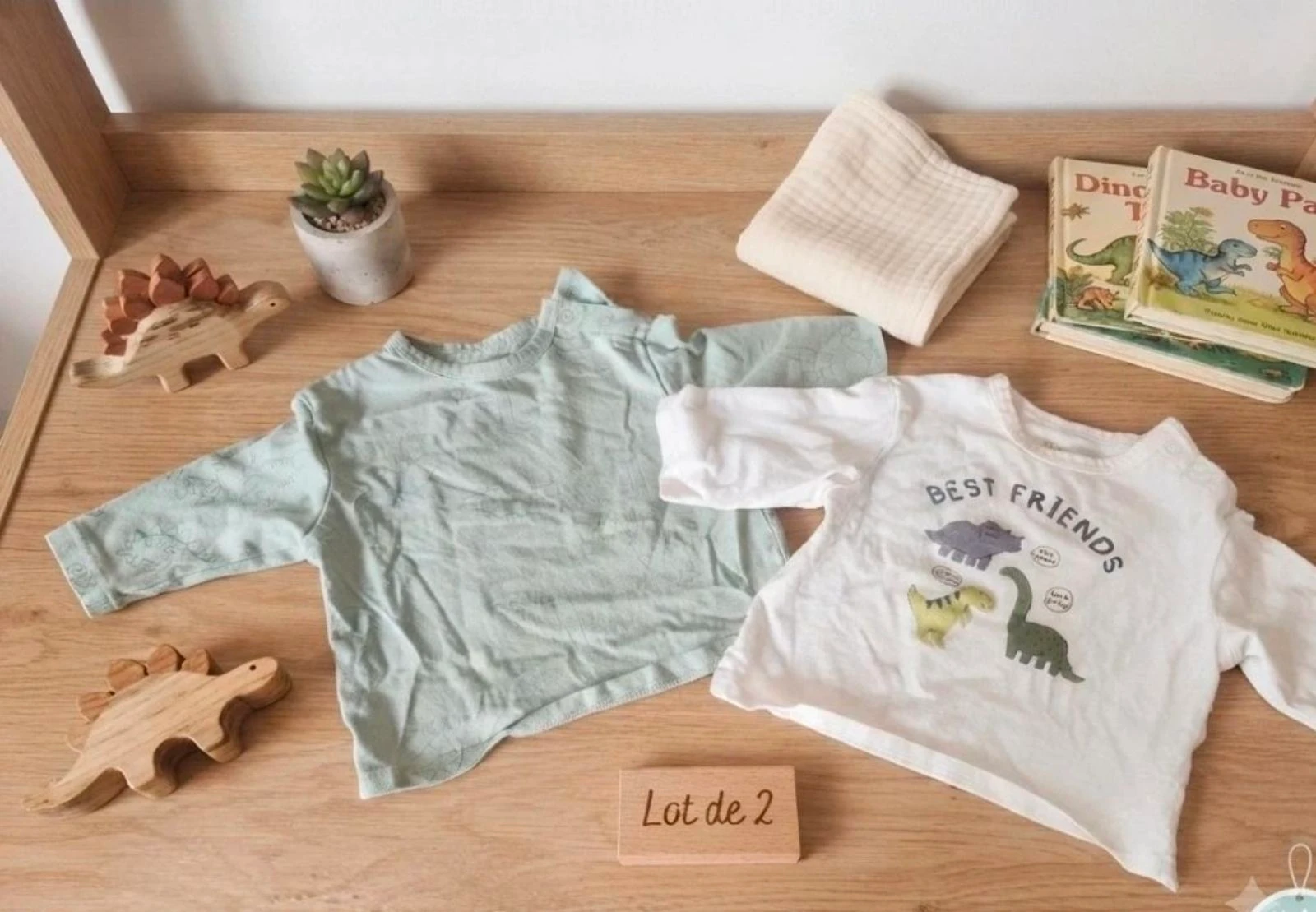 Lot de 2 t-shirts bébé - 6 mois -